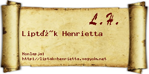 Lipták Henrietta névjegykártya