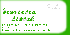 henrietta liptak business card